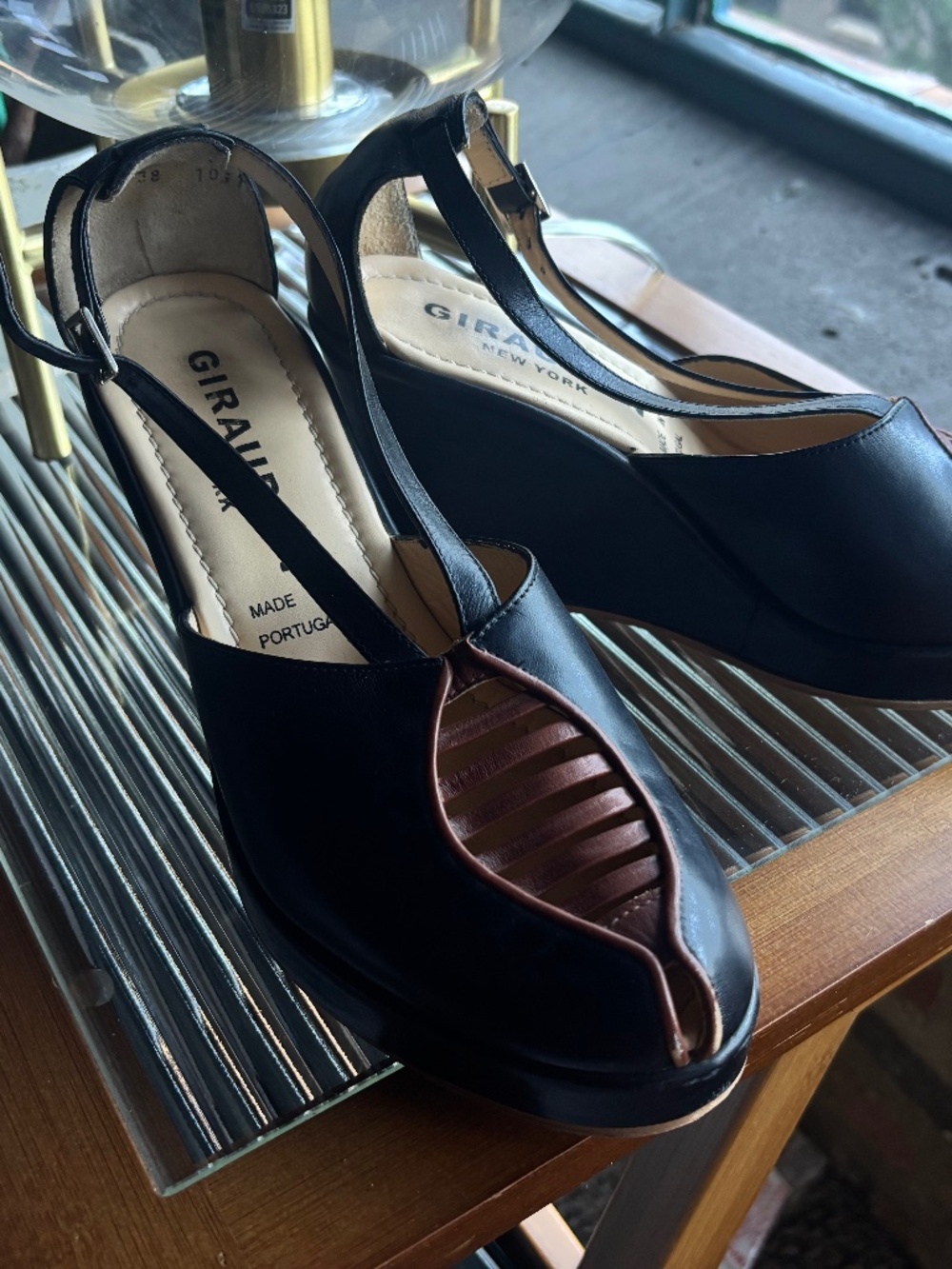 Leather Giraudon New York wedge shoes